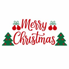 Merry Christmas vector typography, some element ,ornaments and  Christmas tree 