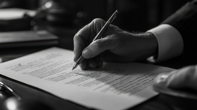 Signing a contract symbolizes a formal agreement between parties solidifying obligations and responsibilities in business dealings. Concept Legal, Contracts, Business, Agreements, Obligations