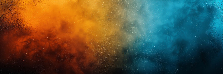 Fototapeta premium Abstract Dual-Tone Gradient with Vibrant Orange and Blue Particle Texture