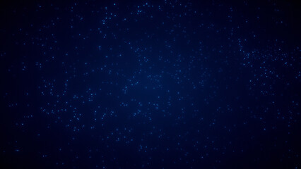 Blue bg of particles on dark blue background, magic and fantasy background