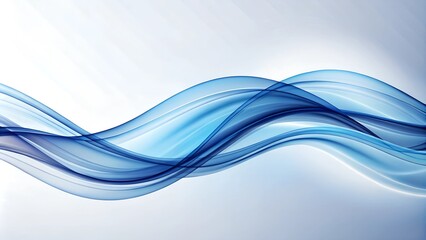 Obraz premium Abstract blue waves flowing on white background