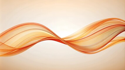 Naklejka premium Warm orange wave lines on gradient background