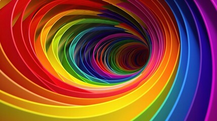 Obraz premium Colorful 3D Spiral in Vibrant Shades of Rainbow