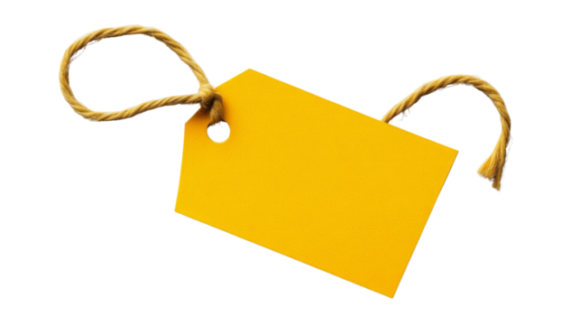 Blank Yellow Tag with Twine
