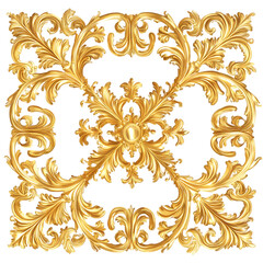 Golden luxury photo frame isolated on background