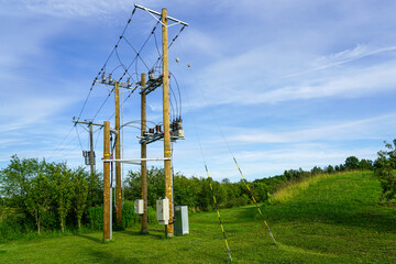 New modern transition of a medium voltage overhead line into an underground cable