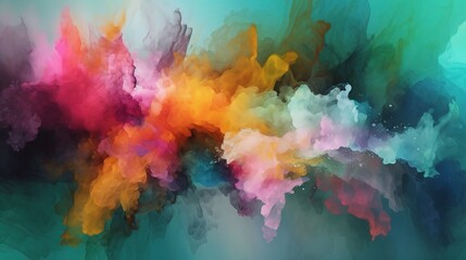 Fototapeta premium Abstract Colorful Explosion: Vibrant, swirling colors evoke a sense of energy and dynamism. A captivating blend of hues creates an explosion of artistic expression, perfect for designs, websites.