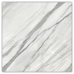 Obraz premium White Marble Texture Featuring Intricate Grey Veins on Surface, Natural Stone Pattern, Sophisticated & Elegant, Isolated Transparent Background, PNG 