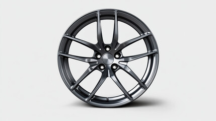 Obraz premium Modern alloy wheel rim with sleek design against light gray background