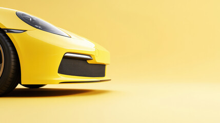 Modern car design front bumper on light yellow background for automotive projects