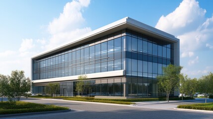 Obraz premium modern office building against a nice blue sky