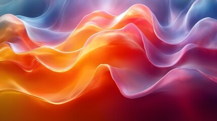 Obraz premium Colorful abstract waves flowing seamlessly with vibrant hues in a digital artwork
