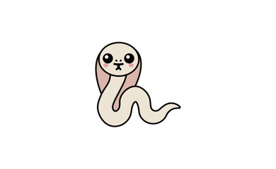 Vector illustration of cartoon snake for logos and banners in the year of the snake	