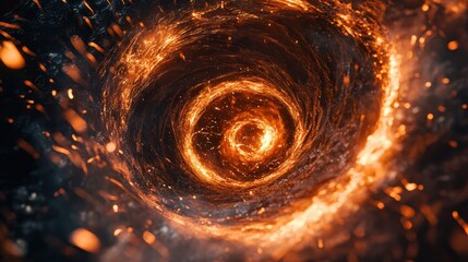 spiral of fire with sparks and sparks, Abstract representation of playful deception