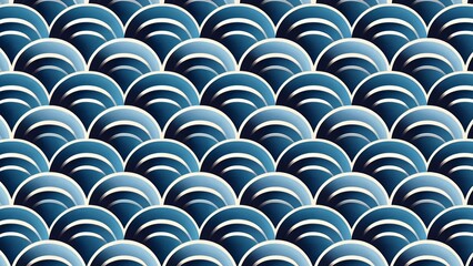 Blue Wave Scales Pattern