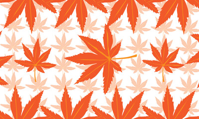 Seamless pattern with autumn maple leaves.