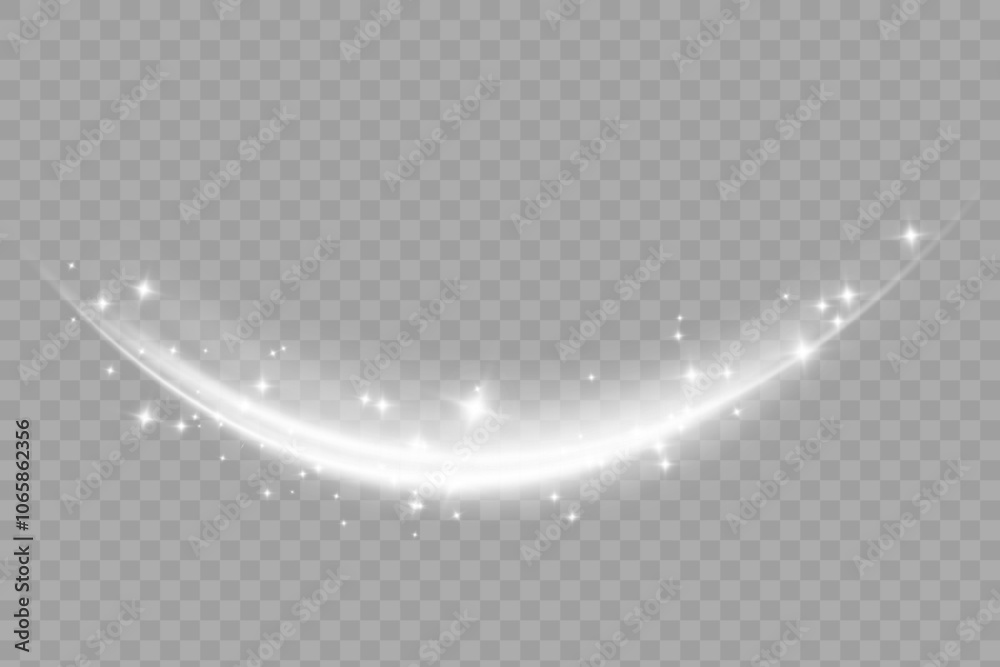 Aufkleber Glowing light effect with many glitter particles isolated on transparent background. Vector starry cloud with dust. Magic christmas decoration