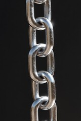 Obraz premium Close-up of a chain on a black background