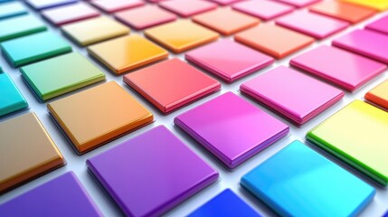 Colorful Geometric Tiles in Modern 3D Abstract Pattern Reflecting Vibrant Design Trends