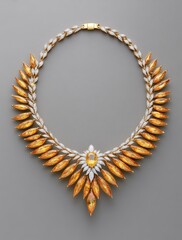Obraz premium White Gold Necklace with Diamonds and Sapphires