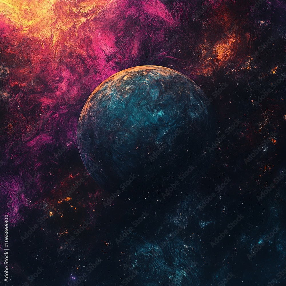 Canvas Prints square seamless texture- magic planet colored texture