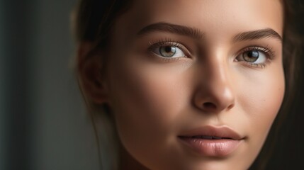 Fototapeta premium Close-up of a Natural Portrait in Soft Lighting