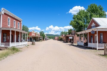 Obraz premium Dusty streets in an old western town echo footsteps