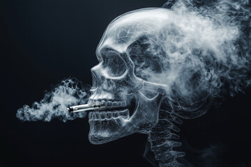 Fototapeta premium An ominous reminder of vaping dangers amid toxic air in a dark setting