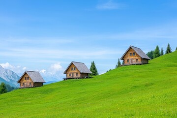 Obraz premium Viking village at the world-famous Walchensee in Bavaria, Germany