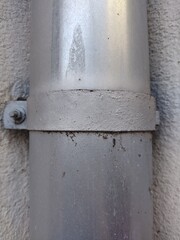 Metal drain pipe close-up