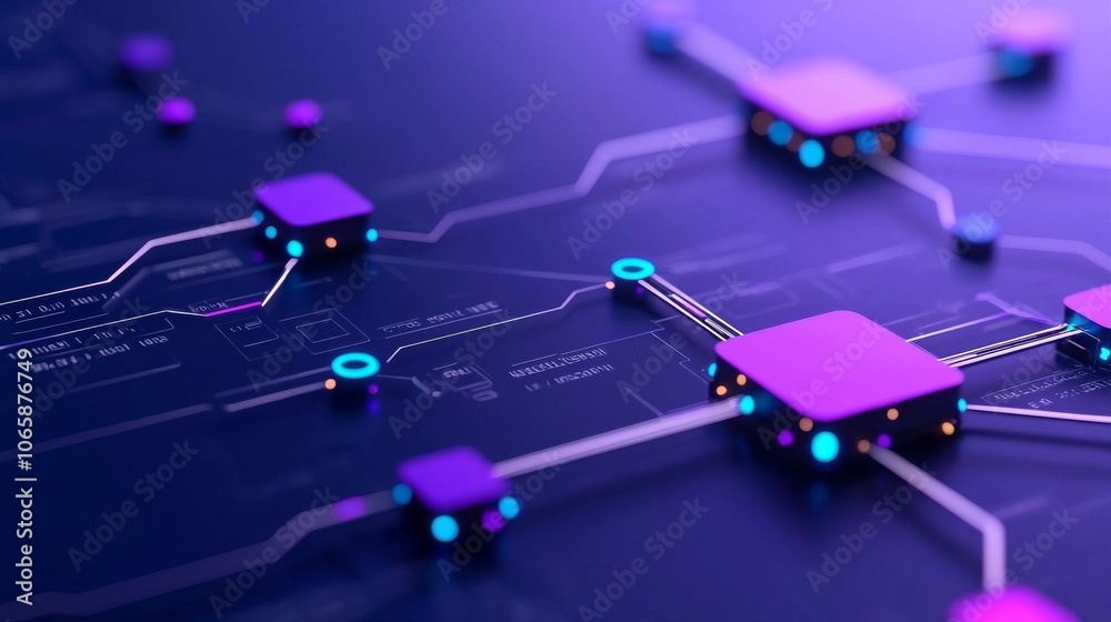 Poster network connection structures and big data technology are displayed in this innovative science backg