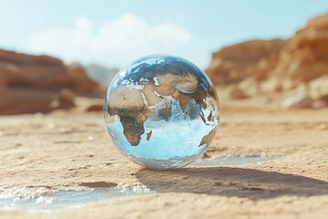 Sandy beach glass globe