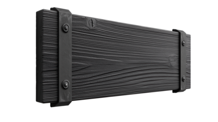 Black Wooden Signboard isolated on transparent background