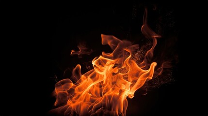 Fototapeta premium Vibrant Flames Dancing in Darkness