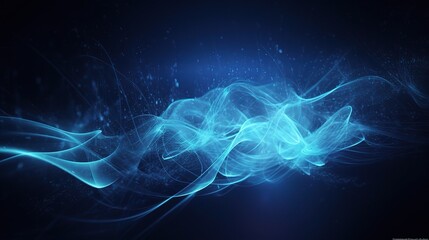 Fototapeta premium Ethereal Blue Wave of Light and Motion