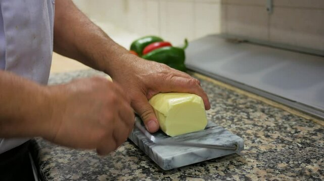 pizza maker cut mozzarella, High quality 4k footage