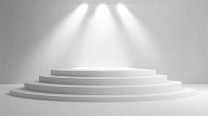 Naklejka premium podium pedestal empty product display to show cosmetic product platform 3d rendering 