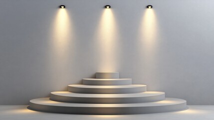 Obraz premium podium pedestal empty product display to show cosmetic product platform 3d rendering 