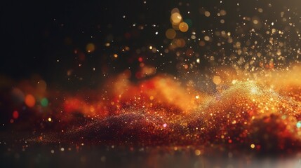 Fototapeta premium Sparkling 3D Dusty Background in Warm Tones