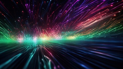 Colorful Abstract Light Waves in Motion