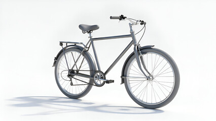 Gray big bike on white background.