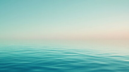 Fototapeta premium A serene seascape at dawn, showcasing calm waters and a gradient sky.