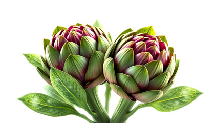 Fototapeta premium An artichokes magic leaves isolated with white highlights, png
