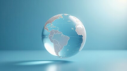 Concept of a planet in the form of a translucent sphere on a light background