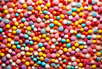 colorful display vibrant candies explosive arrangement creating visually captivating sweet experience bright tones eye catching patterns, candy, explosion