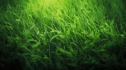 Lush Green Grass with Soft Light Glow