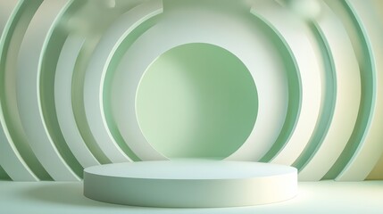 Obraz premium 3D Rendered empty Green Podium for cosmetic products