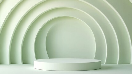 Obraz premium 3D Rendered empty Green Podium for cosmetic products