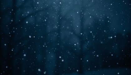 Obraz premium Snowflakes falling background with a peaceful and magical mood, delicate snowflakes gently descending against a dark sky