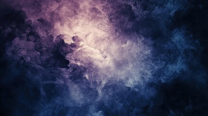 Obraz premium Abstract swirling clouds of purple and blue shades create a mesmerizing cosmic appearance in a digital art piece